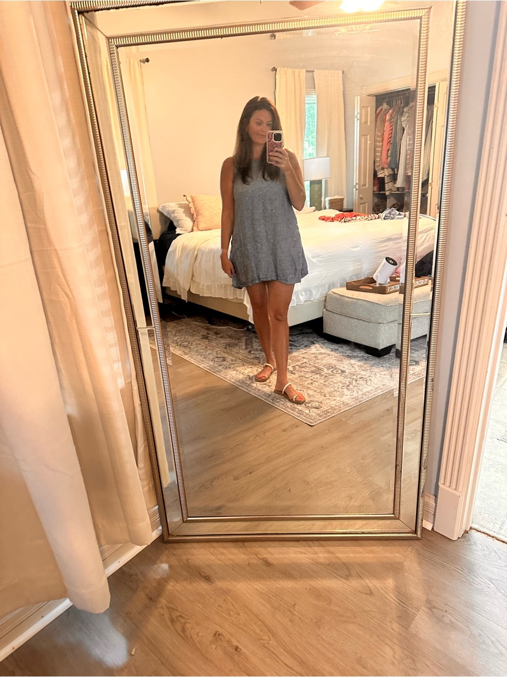 Heather Gray Sleeveless A-Line Mini Dress